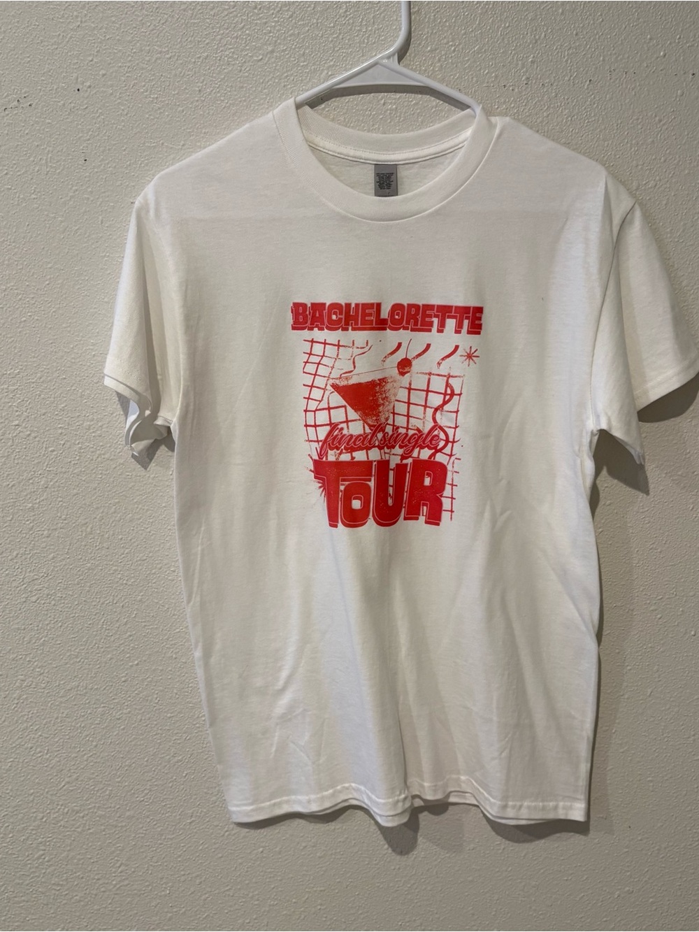 Bachelorette Tour Graphic Tee - White with Red Print